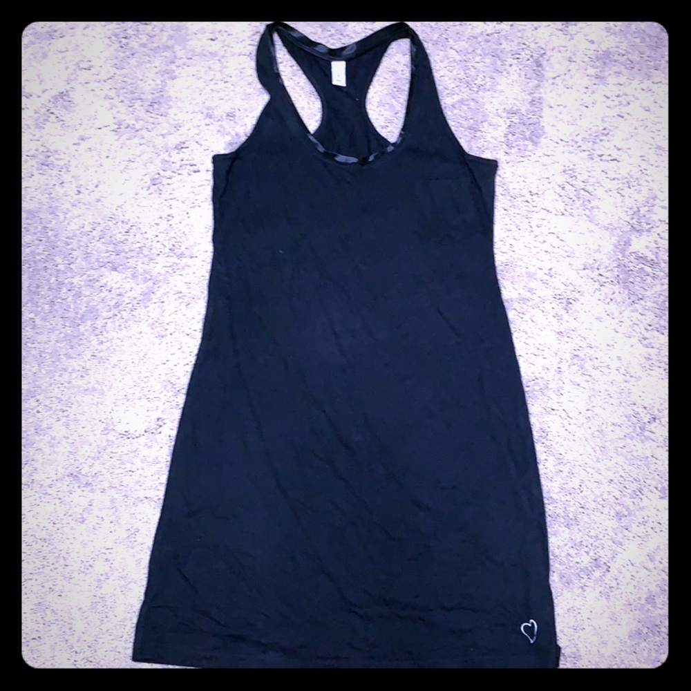 Cute Black XS Tank-dress with Heart Embellishment